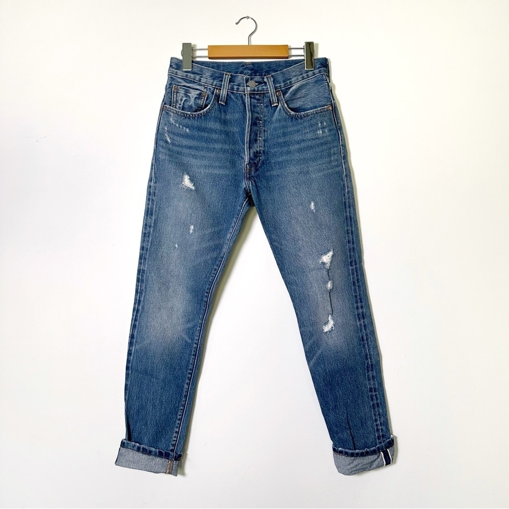 Levi's Blue Distressed Skinny Jeans